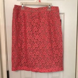Coral Pencil Skirt